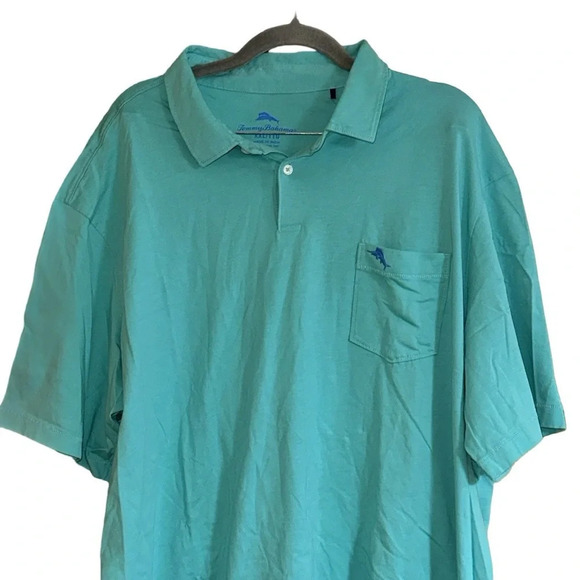Tommy Bahama Seafoam Green Short Sleeve Polo Size XXL - Picture 2 of 9